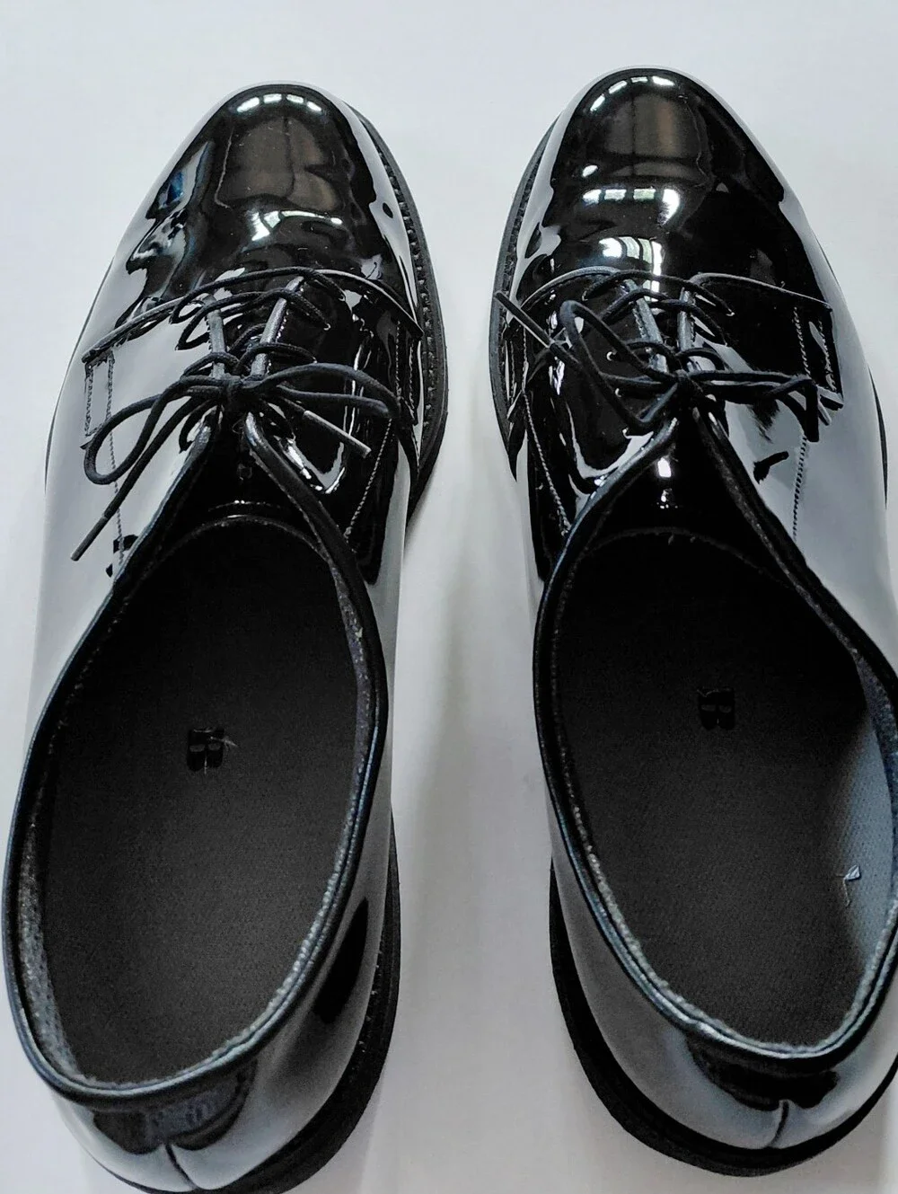 BATES LITES Men's Black Lace Up High Gloss Oxford Shoe Size 12